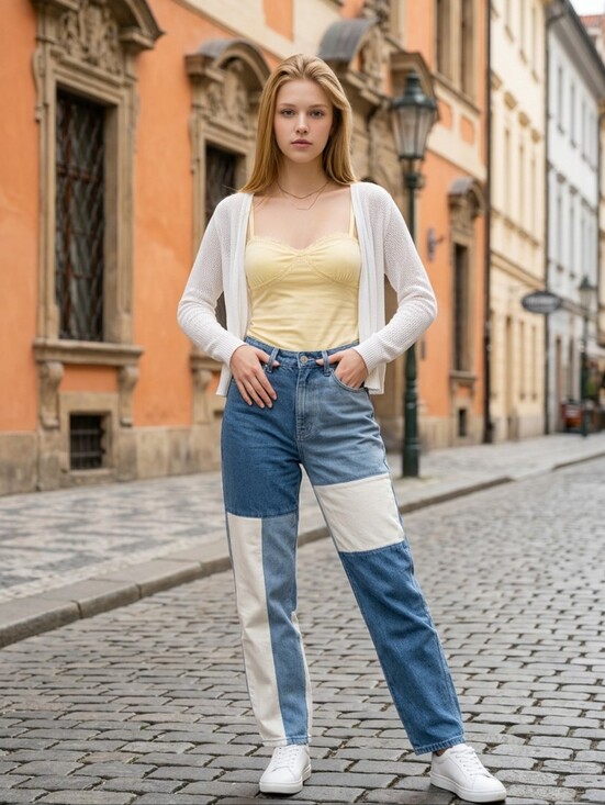 Hollister Denim - Hollister Ultra High Rise Patchwork Mom Jeans